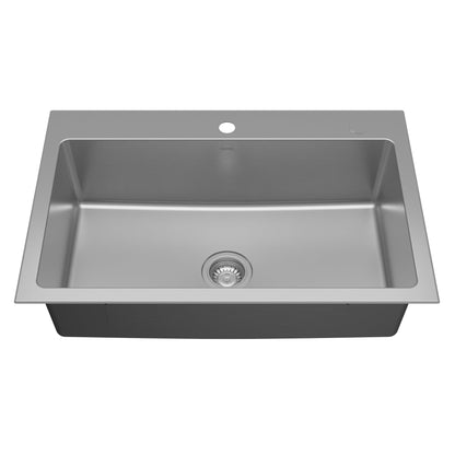 Lansen 33" Top Mount 18 Gauge Single Bowl Stainless Steel Sink with Accessories