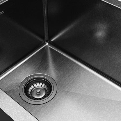 Elite 15" Undermount Workstation 16 Gauge Single Bowl Stainless Steel Kitchen Sink In Gunmetal Black