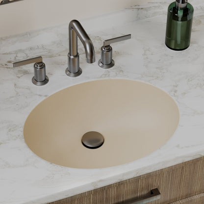 19" Seamless Undermount Quartz Composite Bathroom Sink In Bisque