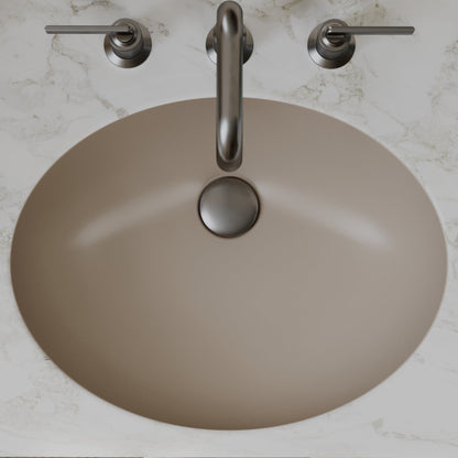 19" Seamless Undermount Quartz Composite Bathroom Sink In Concrete