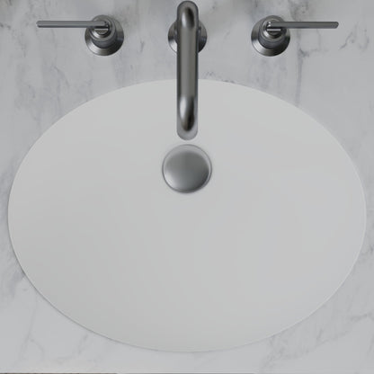 19" Seamless Undermount Quartz Composite Bathroom Sink In White