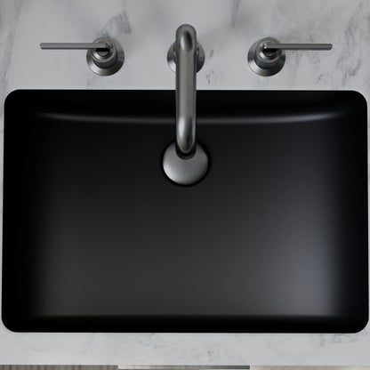 20" Seamless Undermount Quartz Composite Bathroom Sink In Black