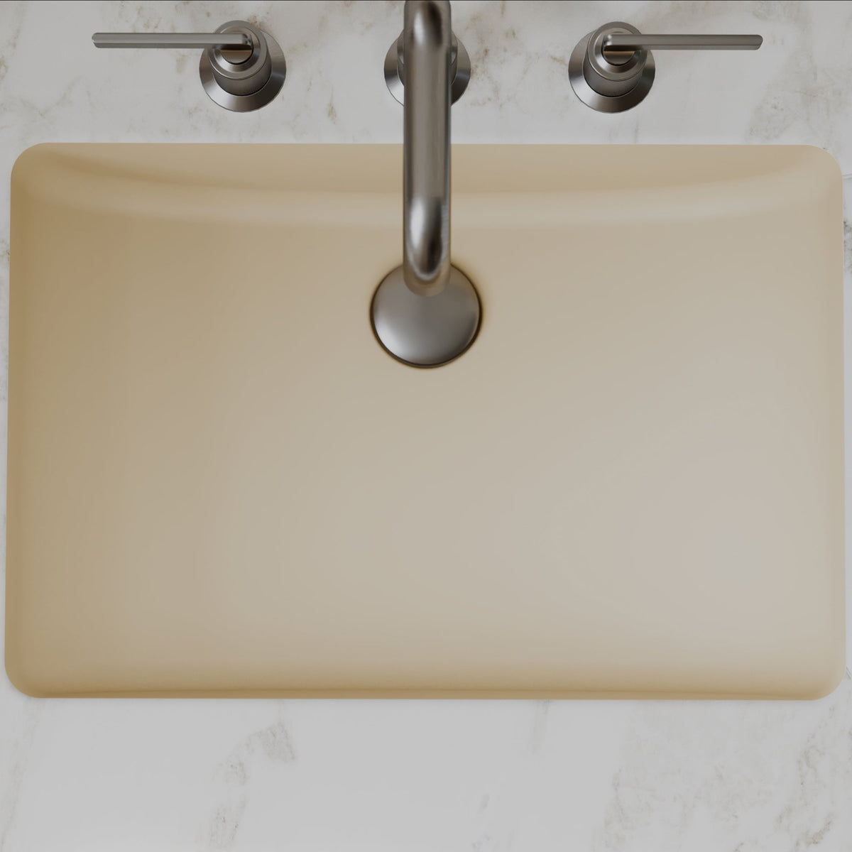 20" Seamless Undermount Quartz Composite Bathroom Sink In Bisque