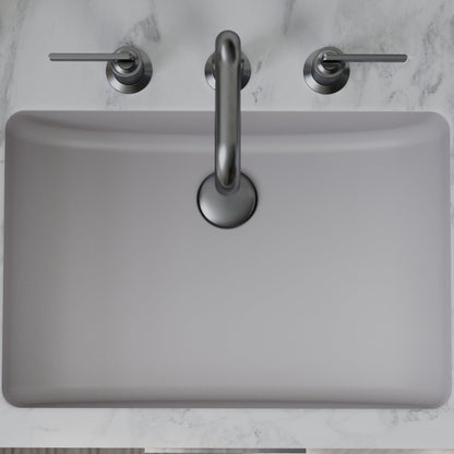 20" Seamless Undermount Quartz Composite Bathroom Sink In Grey