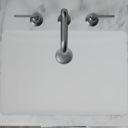 20" Seamless Undermount Quartz Composite Bathroom Sink In White