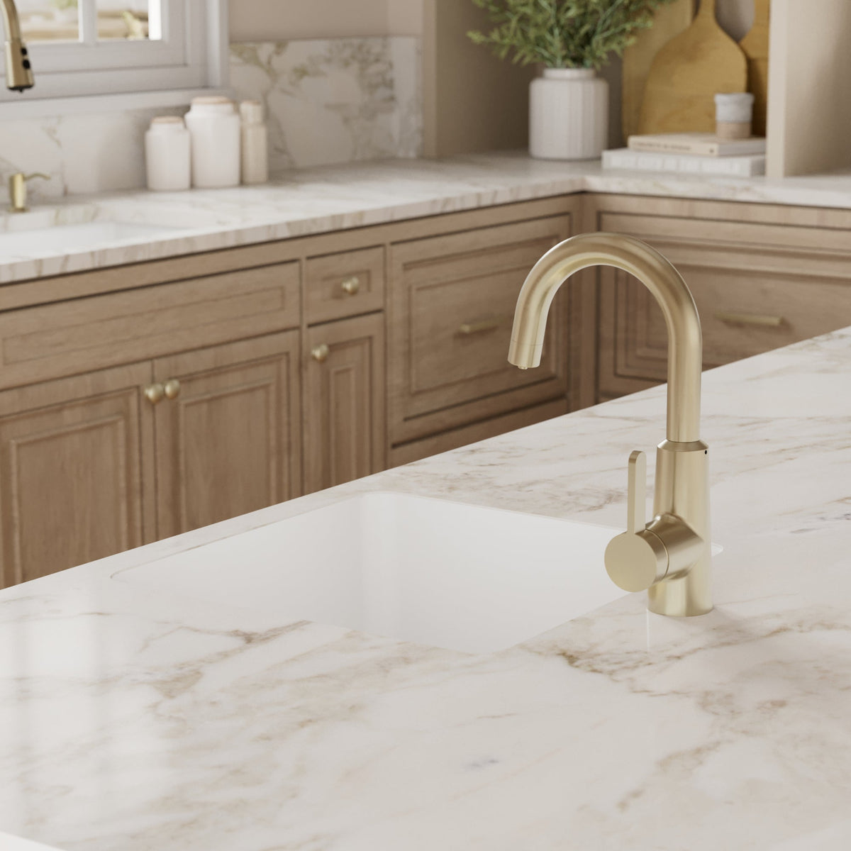 16-5/8" Seamless Undermount Quartz Composite Bar/Prep Sink In White