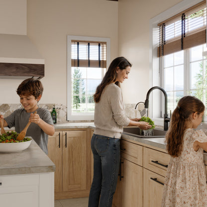 33" Top Mount Large Single Bowl Quartz Composite Kitchen Sink Kit In Brown