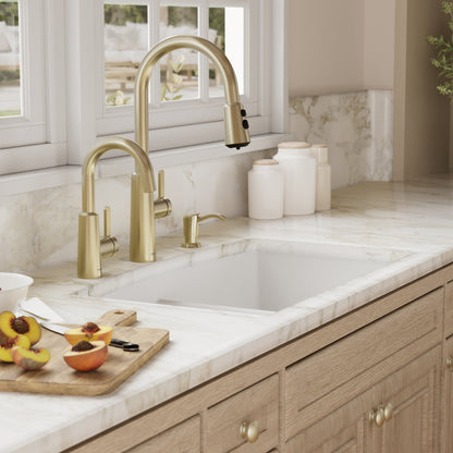 32-1/2" Undermount Double Equal Bowl Quartz Composite Kitchen Sink In White