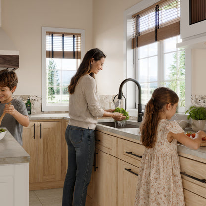 32-1/2" Undermount Large Single Bowl Quartz Composite Kitchen Sink Kit In Brown