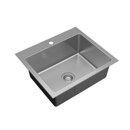 Lansen 25" Top Mount 18 Gauge Single Bowl Stainless Steel Sink with Accessories