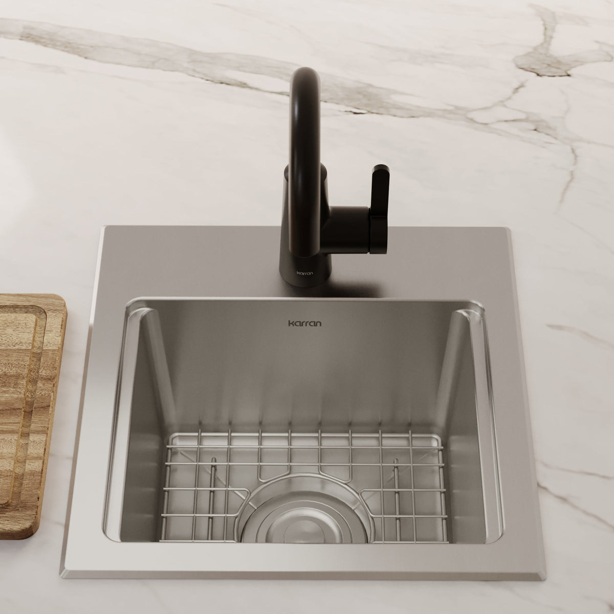 Elite  15" Top Mount 18 Gauge Single Bowl Stainless Steel Bar Kitchen Sink