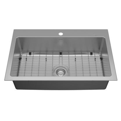 Lansen 33" Top Mount 18 Gauge Single Bowl Stainless Steel Sink with Accessories