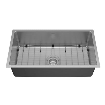 Lansen 32" Undermount 18 Gauge Single Bowl Stainless Steel Sink with Accessories