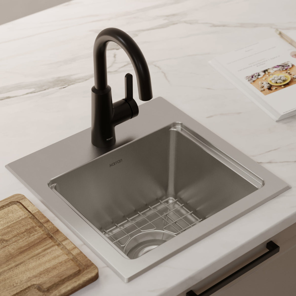 Elite  15" Top Mount 18 Gauge Single Bowl Stainless Steel Bar Kitchen Sink