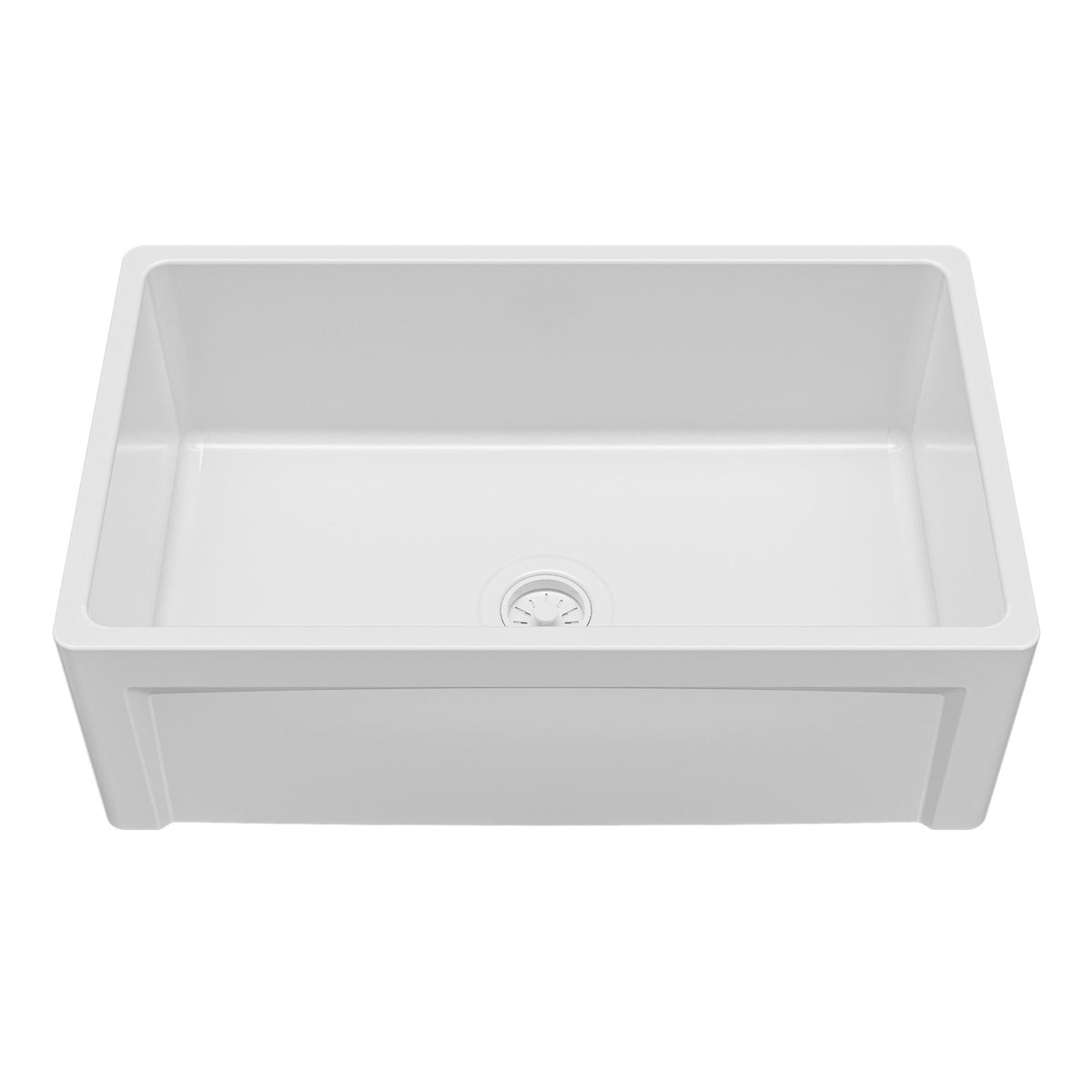 Fireclay 30" Reversible Apron Front Single Bowl Kitchen Sink In White