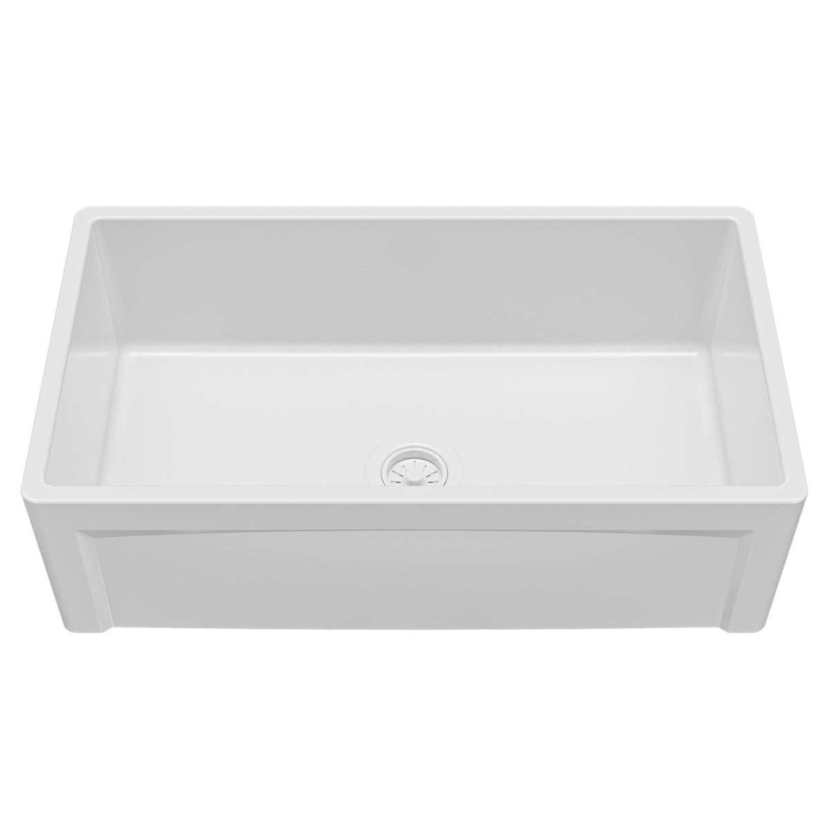 Fireclay 33" Reversible Apron Front Single Bowl Kitchen Sink In White