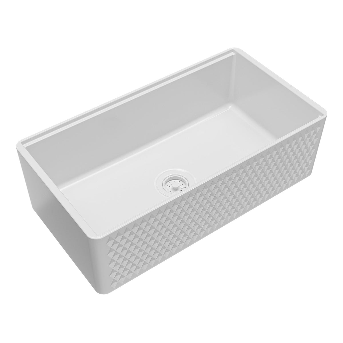 Fireclay 33" Reversible Apron Front Single Bowl Workstation Kitchen Sink In White