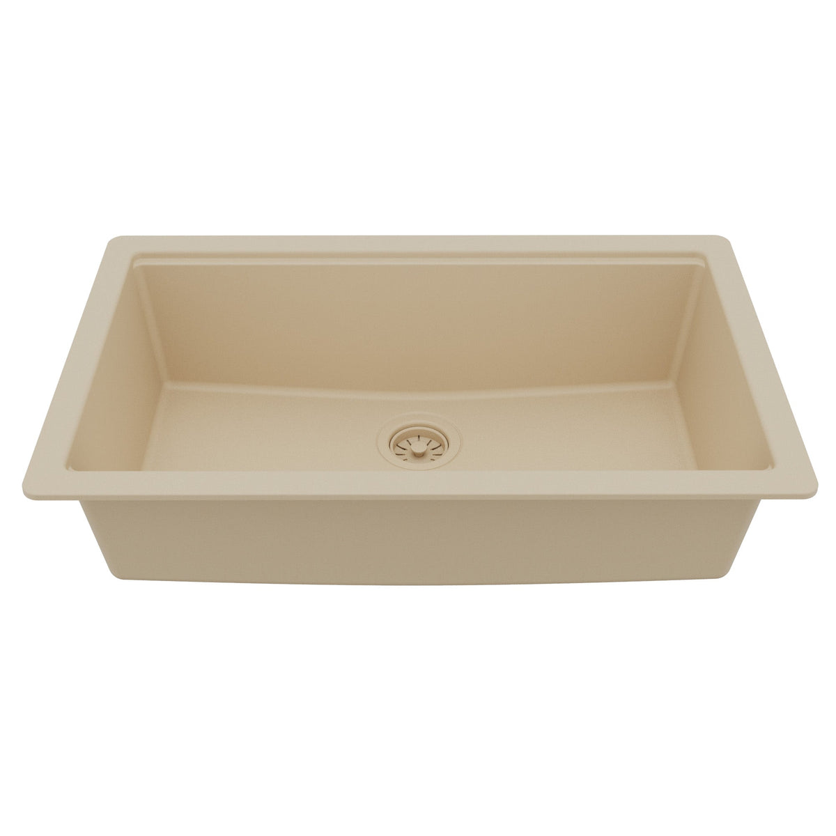 32" Undermount Single Bowl Quartz Kitchen Sink Kit In Bisque