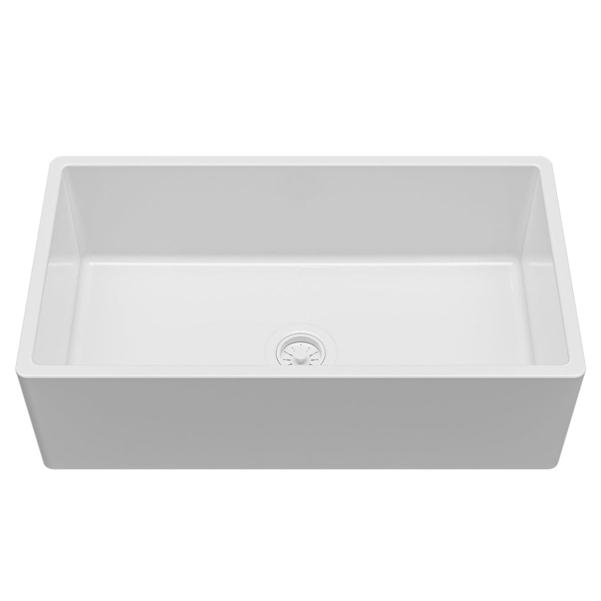 Fireclay 33" Reversible Apron Front Single Bowl Kitchen Sink In White