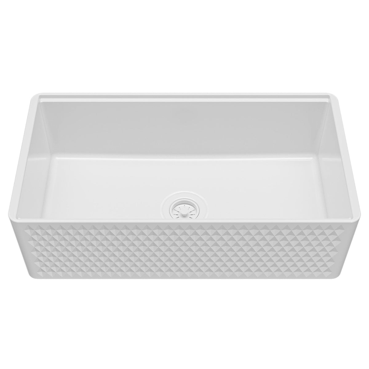 Fireclay 33" Reversible Apron Front Single Bowl Workstation Kitchen Sink In White