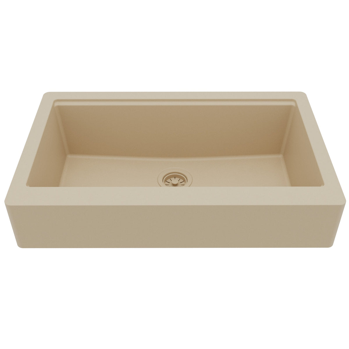 34" Apron Front Single Bowl Quartz Kitchen Sink Kit In Bisque
