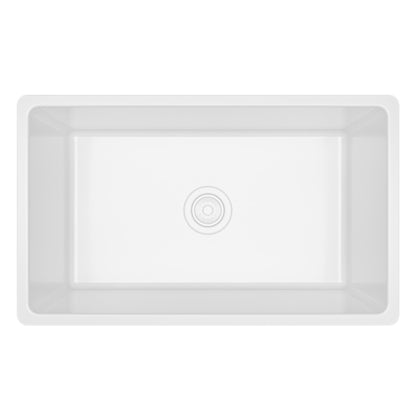 Fireclay 30" Reversible Apron Front Single Bowl Kitchen Sink In White