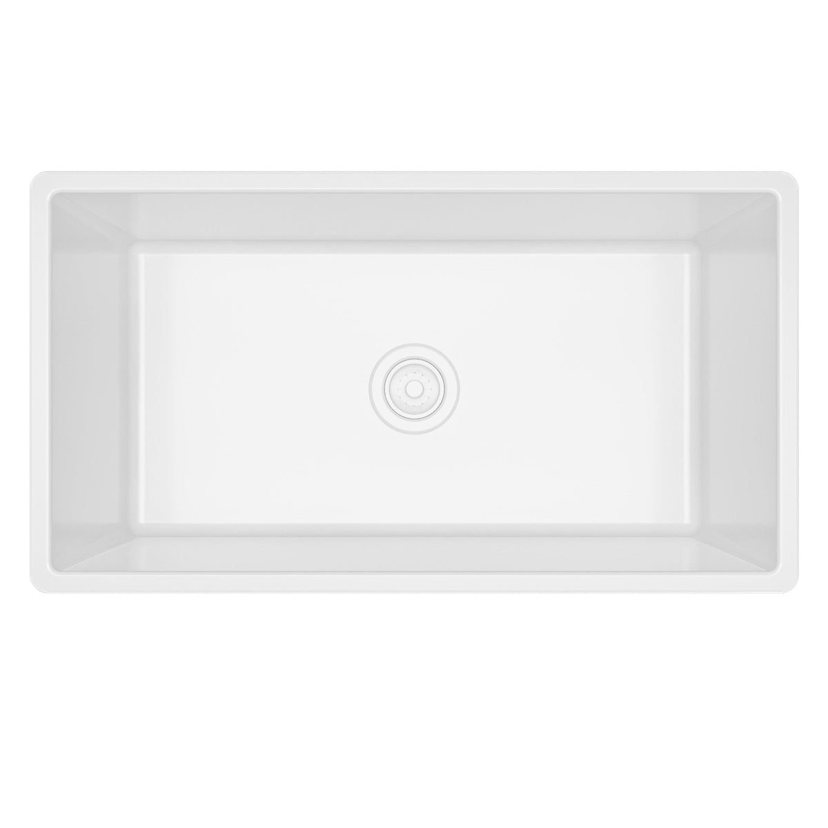 Fireclay 33" Reversible Apron Front Single Bowl Kitchen Sink In White