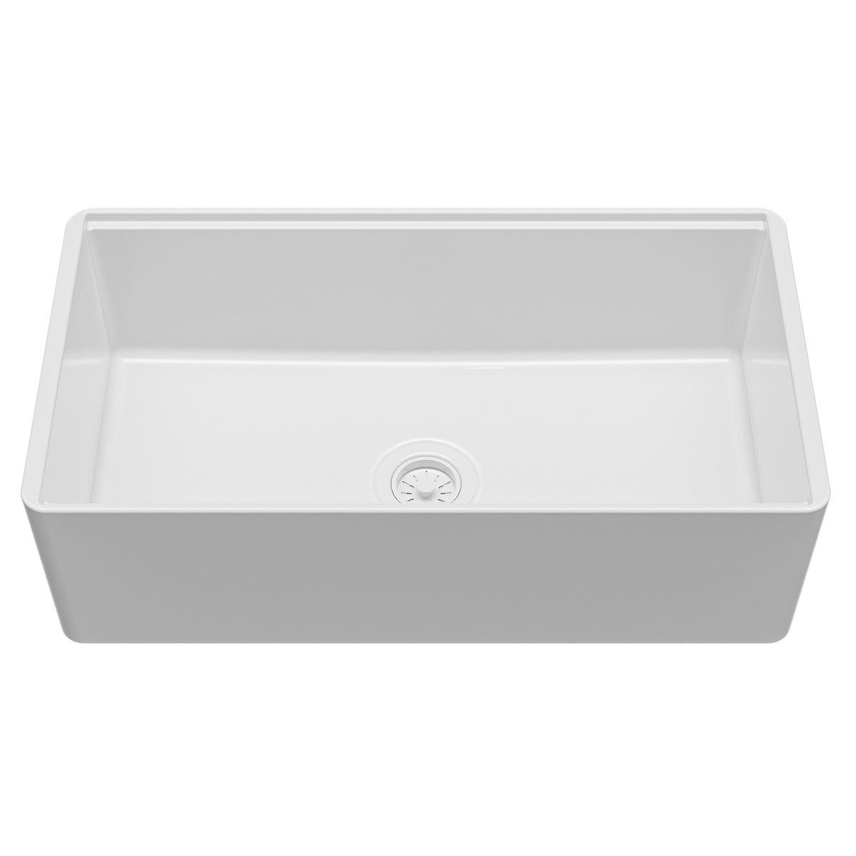 Fireclay 33" Reversible Apron Front Single Bowl Workstation Kitchen Sink In White