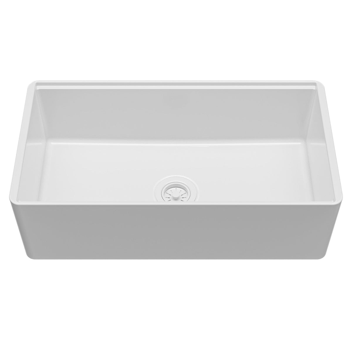 Fireclay 33" Reversible Apron Front Single Bowl Workstation Kitchen Sink In White