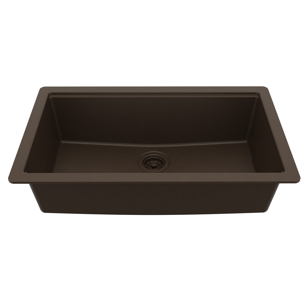 32" Undermount Single Bowl Quartz Kitchen Sink Kit In Brown