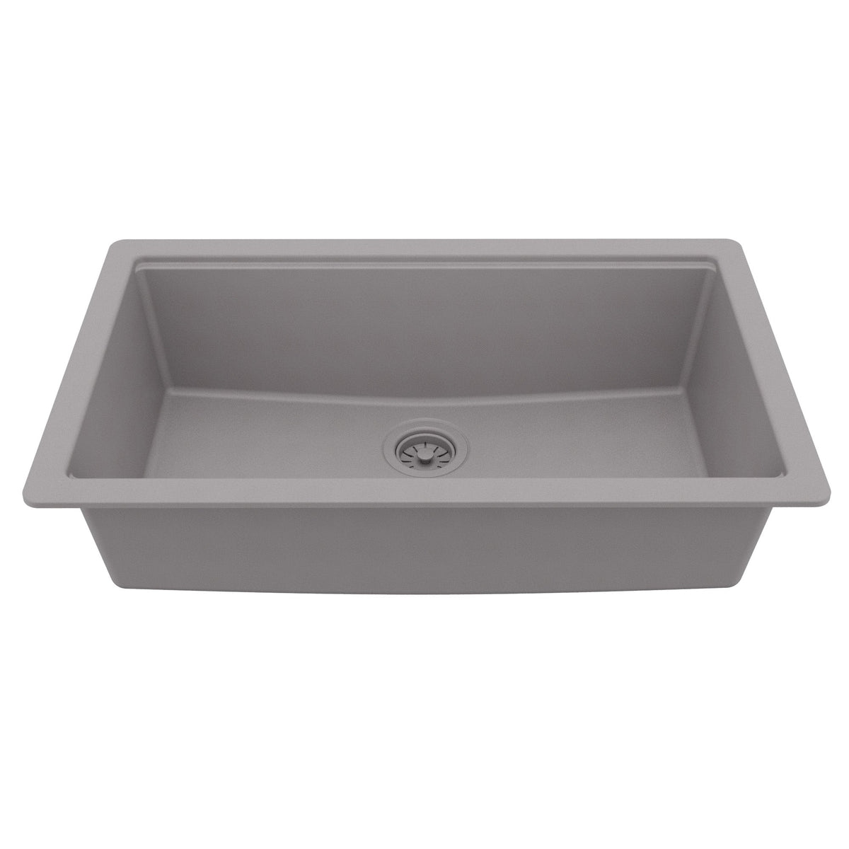 32" Undermount Single Bowl Quartz Kitchen Sink Kit In Grey