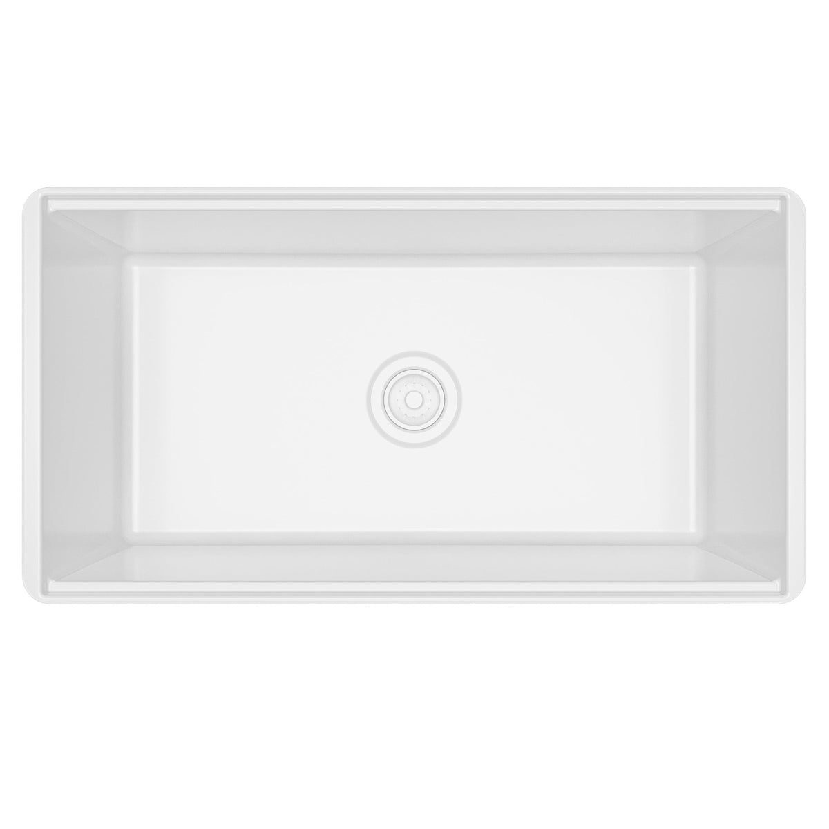 Fireclay 33" Reversible Apron Front Single Bowl Workstation Kitchen Sink In White