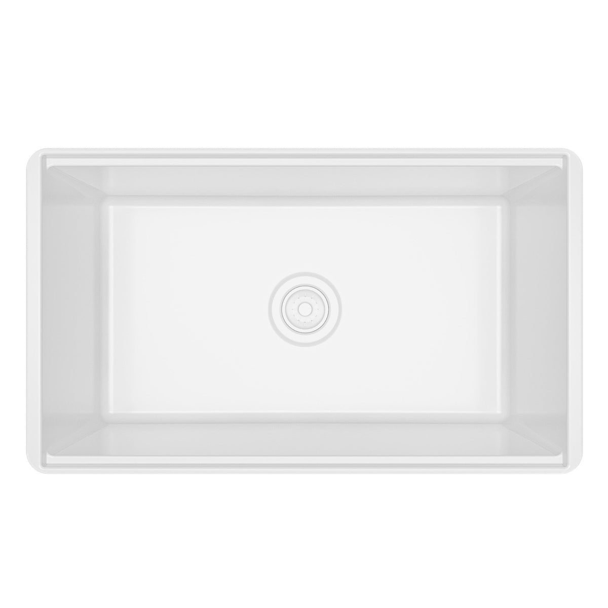 Fireclay 30" Reversible Apron Front Single Bowl Workstation Kitchen Sink In White