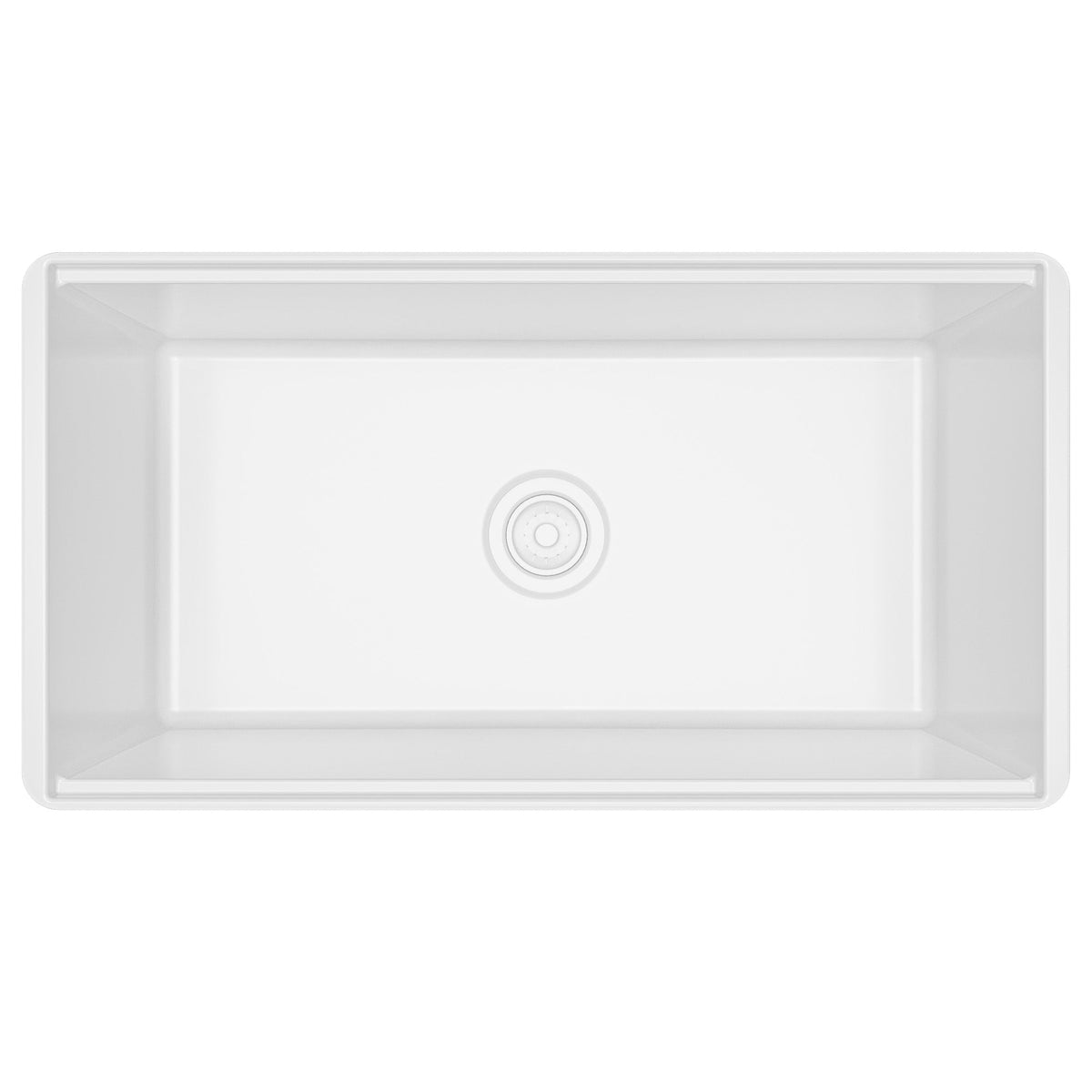 Fireclay 33" Reversible Apron Front Single Bowl Workstation Kitchen Sink In White