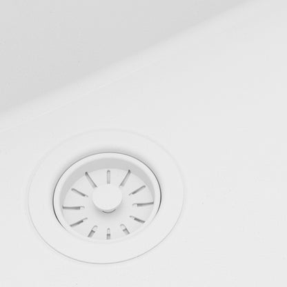34" Apron Front Single Bowl Quartz Kitchen Sink Kit In White