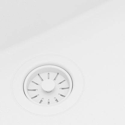 33" Top Mount Single Bowl Quartz Kitchen Sink Kit In White