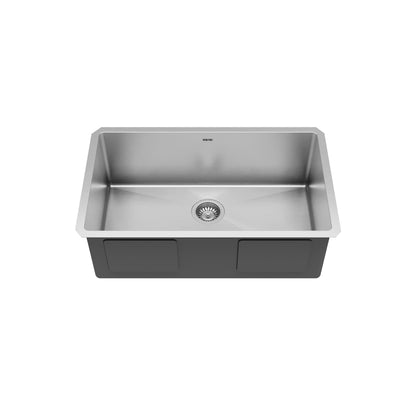 Elite 30" Undermount 16 Gauge Single Bowl Stainless Steel Kitchen Sink with Accessories