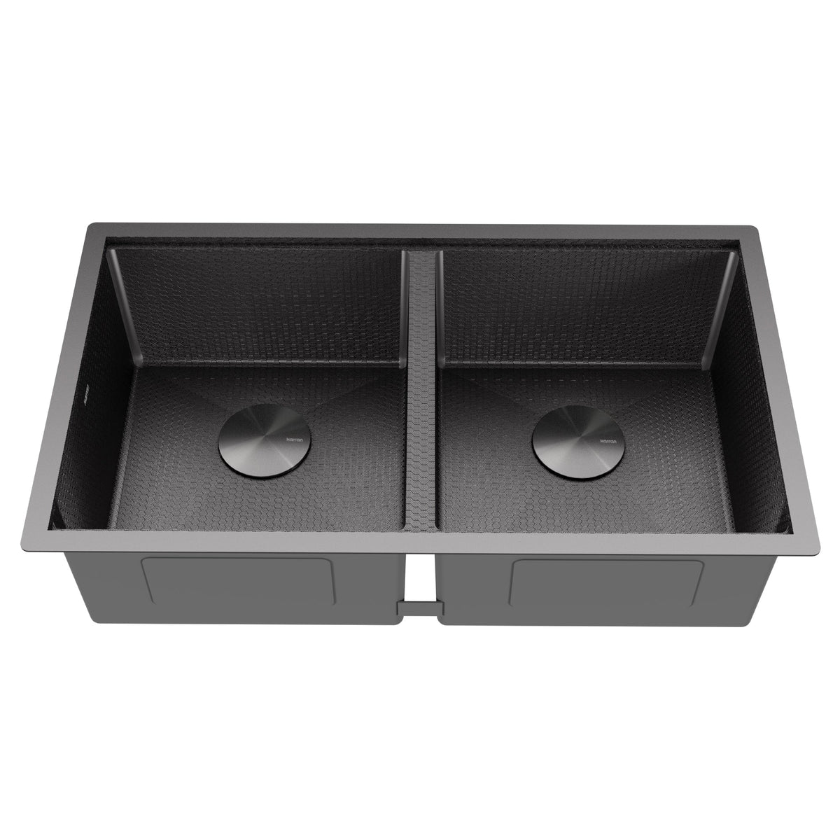 Matrix 32" Undermount Workstation 16 Gauge Double Bowl Stainless Steel Kitchen Sink In Gunmetal Grey with Accessories