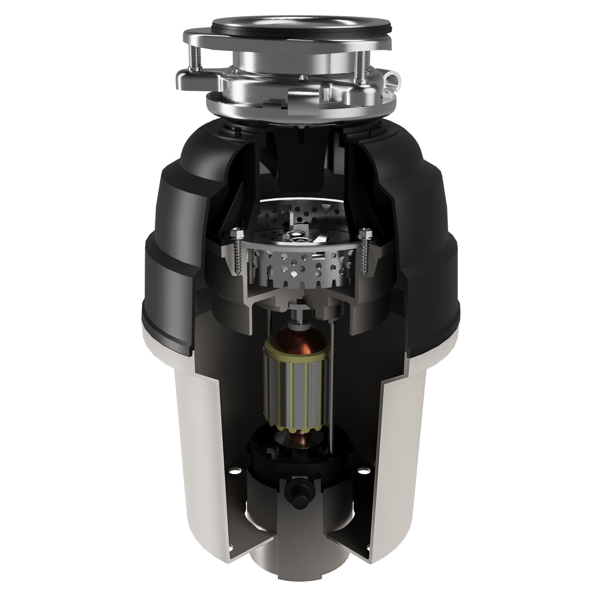 3/4 HP Continuous Feed Garbage Disposal for Kitchen Sinks with Power Cord and Accessories Included