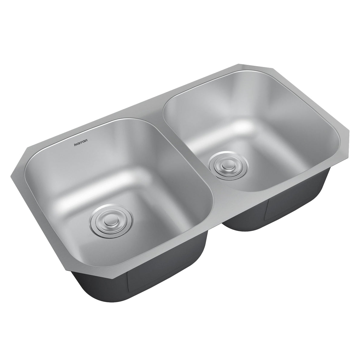 Profile 32" Undermount 18 Gauge Double Bowl Stainless Steel Kitchen Sink with Accessories