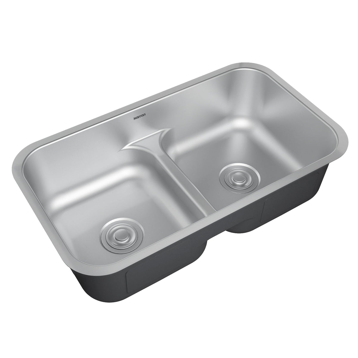 Profile 32" Undermount 18 Gauge Low Divider Double Bowl Stainless Steel Kitchen Sink with Accessories