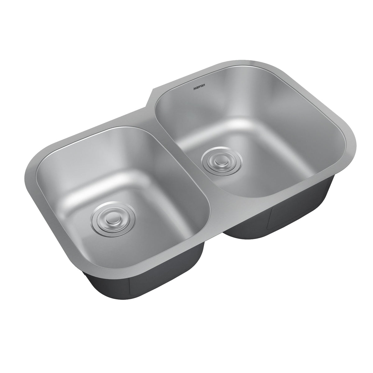 Profile 31" Undermount 18 Gauge Double Offset Bowl Stainless Steel Kitchen Sink with Accessories
