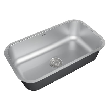 Profile 32" Undermount 18 Gauge Single Bowl Stainless Steel Kitchen Sink with Accessories