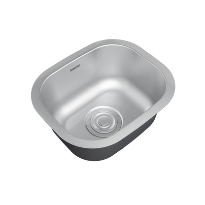 Profile 15" Undermount 18 Gauge Single Bowl Stainless Steel Kitchen Sink with Accessories