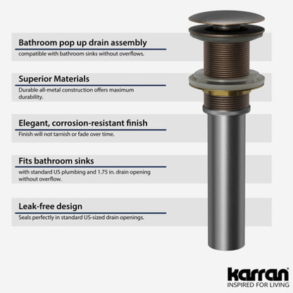 Pop-Up Bathroom Sink Drain In Oil-Rubbed Bronze