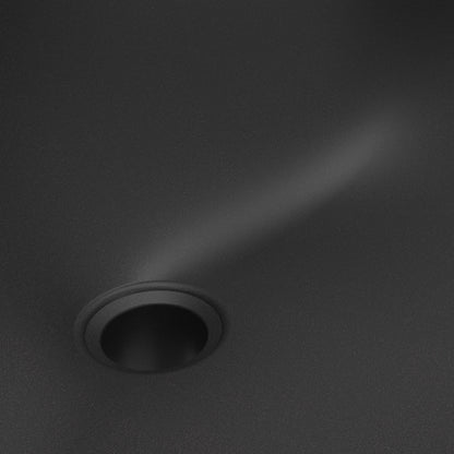19" Seamless Undermount Quartz Composite Bathroom Sink In Black
