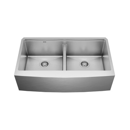 36" Farmhouse Double Equal Bowl Stainless Steel Workstation Kitchen Sink