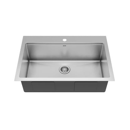 33" Top Mount Large Single Bowl Stainless Steel Workstation Kitchen Sink