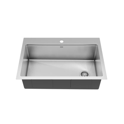 33" Top Mount Large Single Bowl Stainless Steel Workstation Kitchen Sink