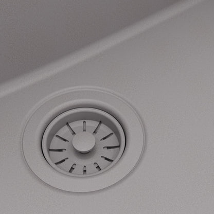 32" Undermount Single Bowl Quartz Kitchen Sink Kit In Grey